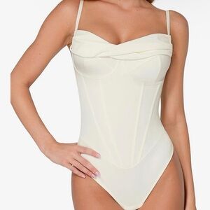 Popilush Corset Shapewear Cowl Neck Bodysuit
